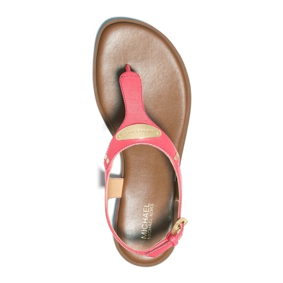 Michael Kors Logo Plate Thong Leather Sandal - Picture 3 of 13